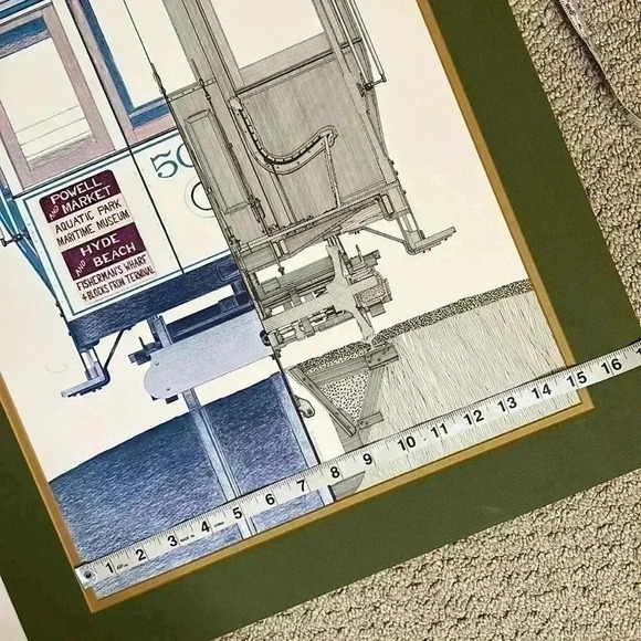 Cable Car San Francisco Christopher Swan 1973 vintage 19 X 29 matted Powell Hyde - Picture 9 of 11